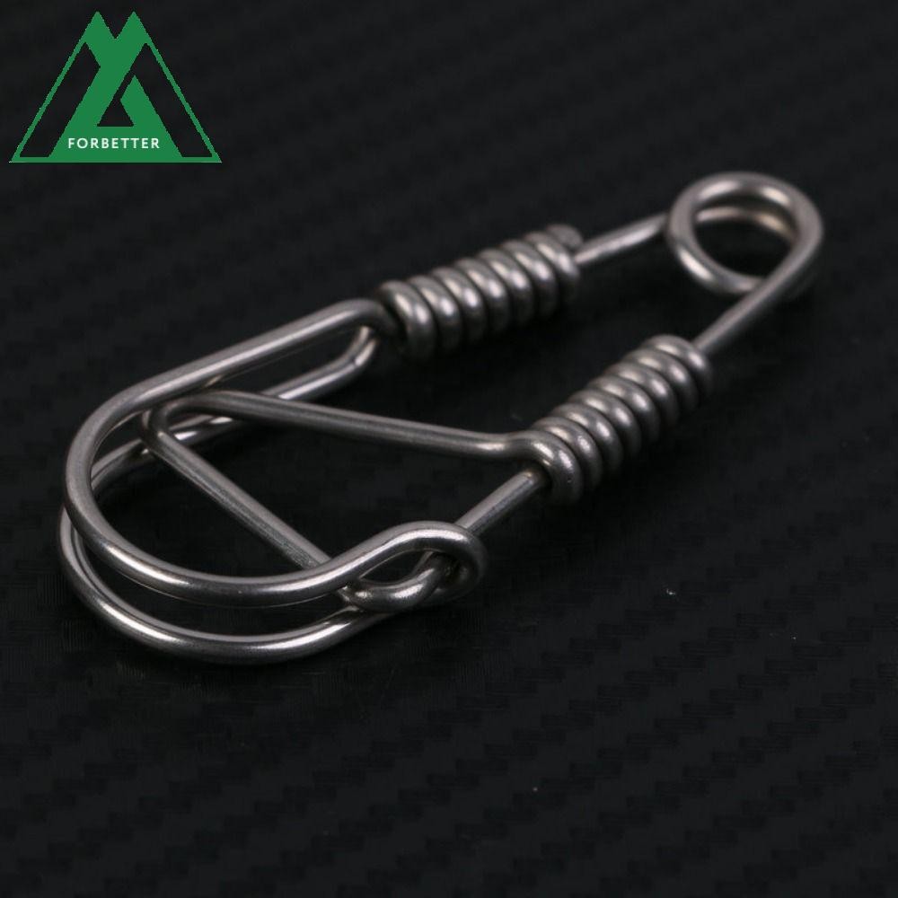 FORBETTER Clasp Dual Lock Keychain, Stainless Steel Hook Stainless