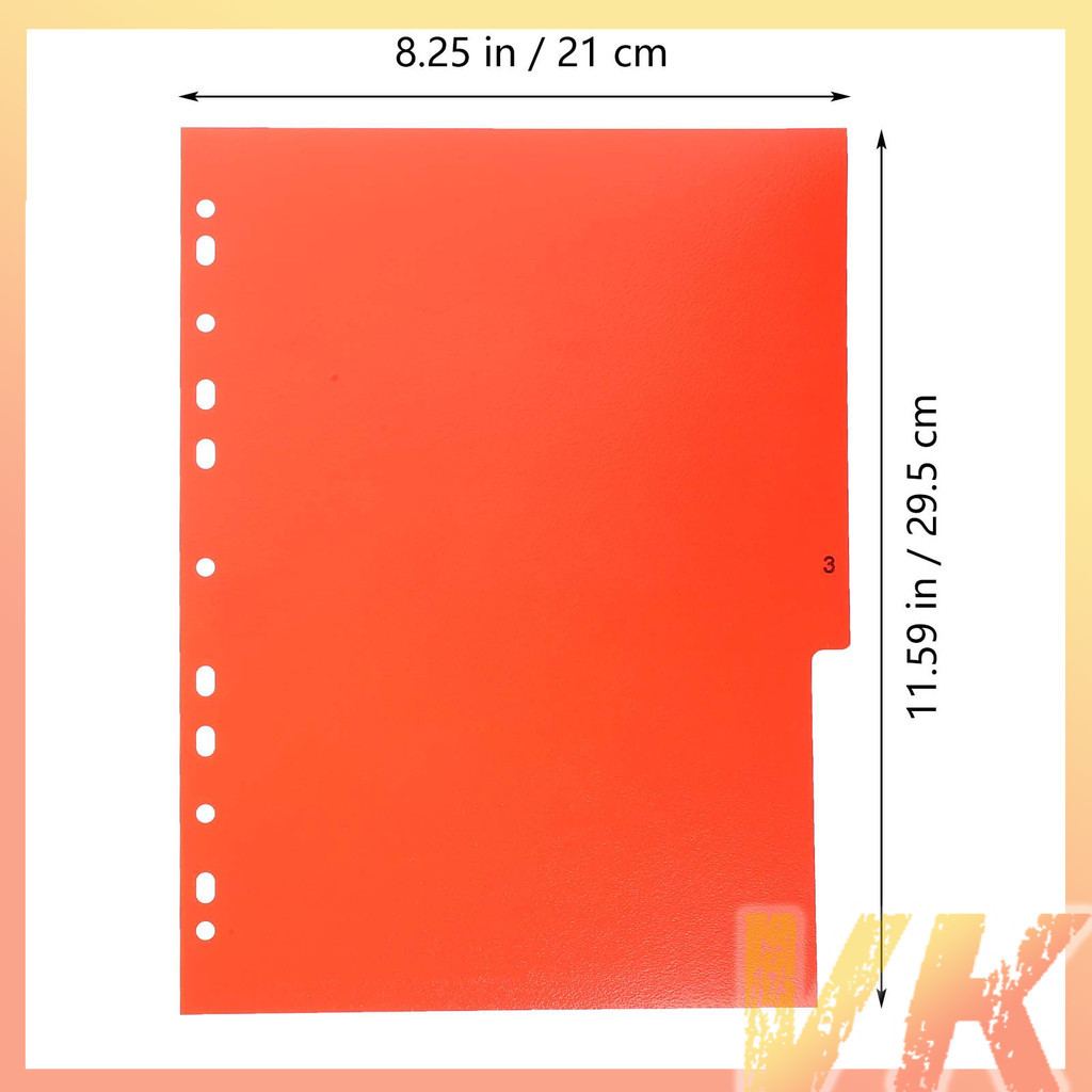 A4 File Dividers Notebook Subject Divider 12pcs Pages Binder Separators ...