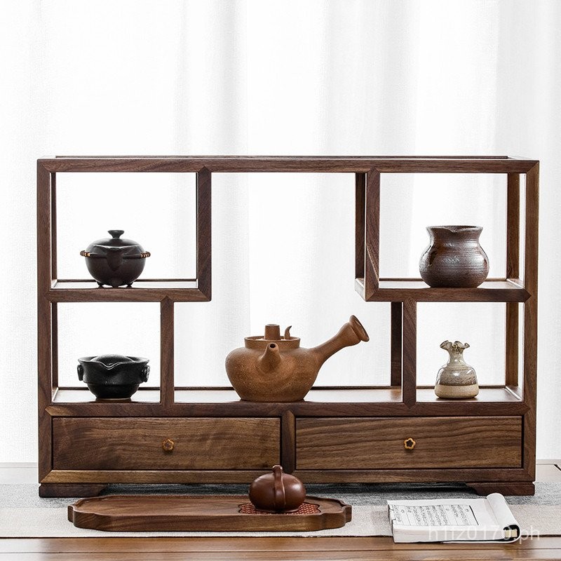 Ornaments#Modern Minimalist Teapot Drawer-Style Bogu Rack Storage Solid ...