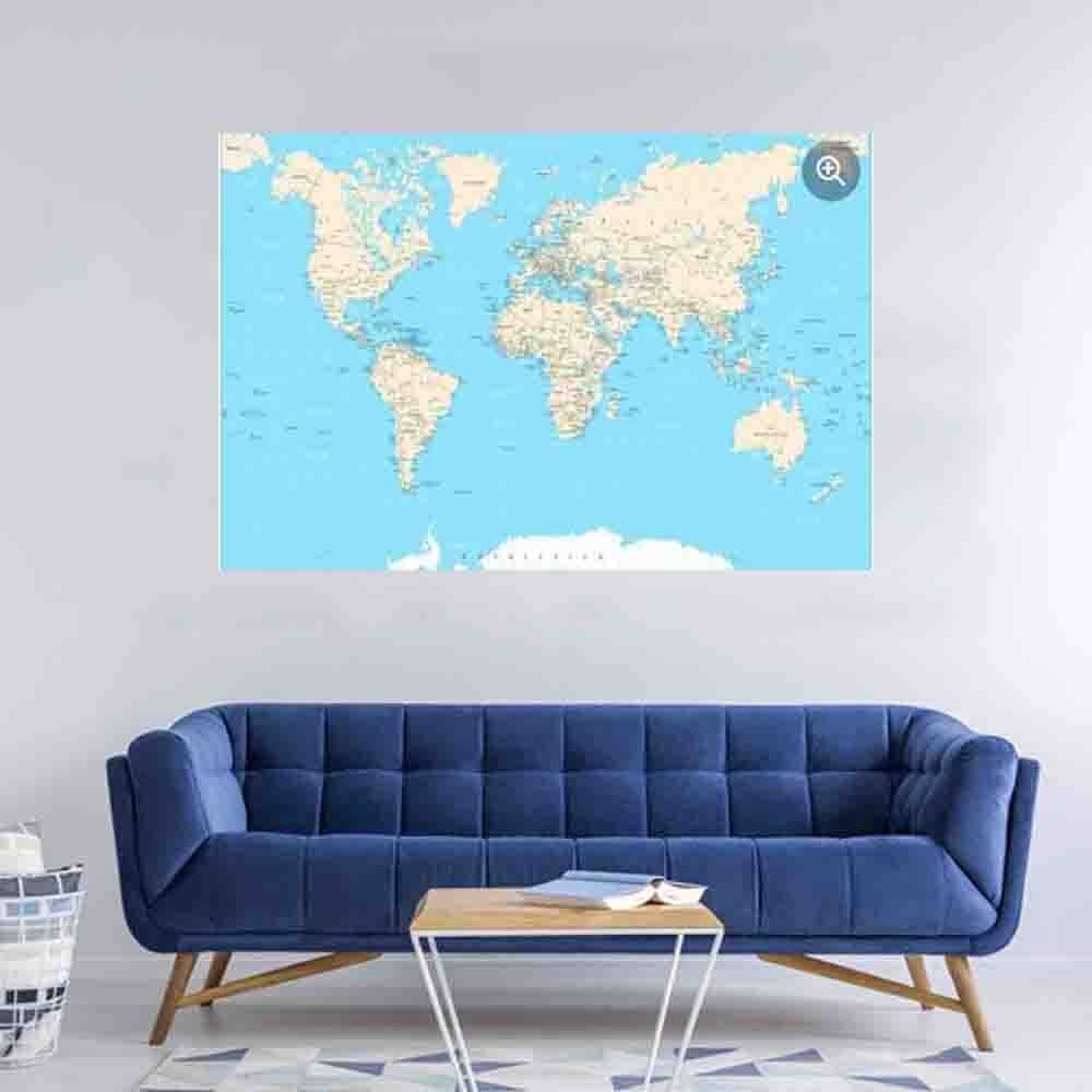 Hot World Map Education Map Posters Large Size Map Home Bar Cafe Room ...