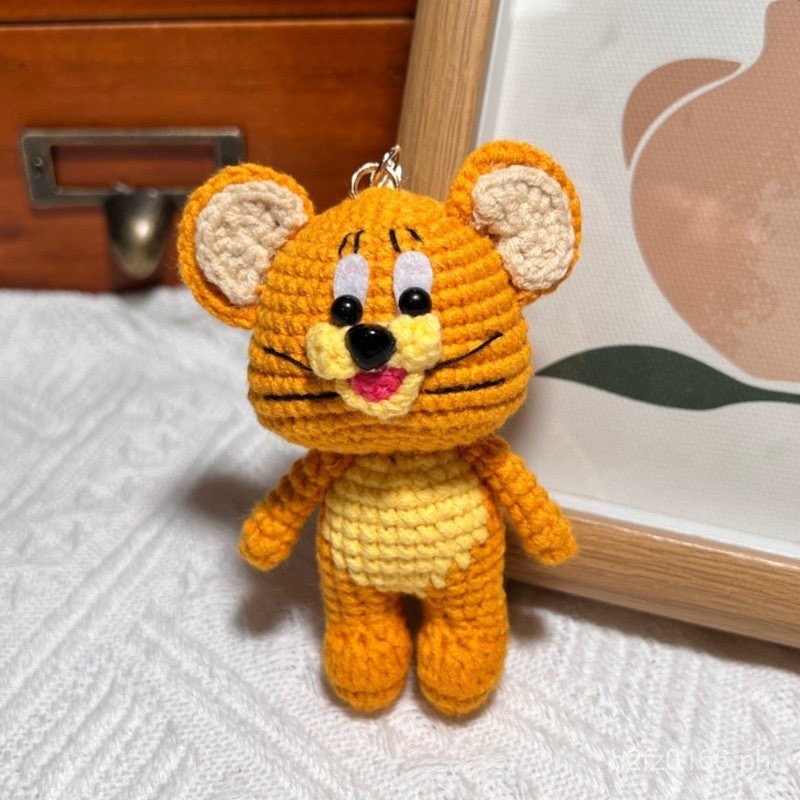 Talking tom cat Finished Bag Keychain Yarn Holiday Jerry Pendant ...