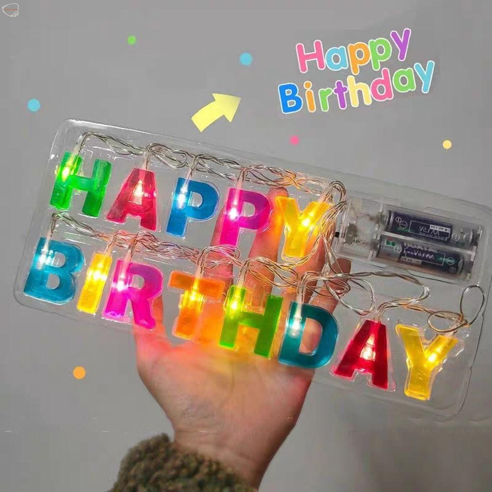 MXBEAUTY Happy Birthday Light String, Colorful Beautiful Color LED ...