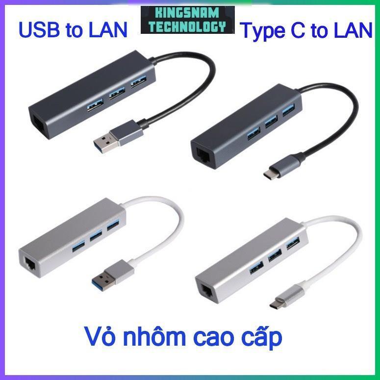 USB to Ethernet LAN Adapter for Laptop PC Hub Type C to LAN and USB to ...