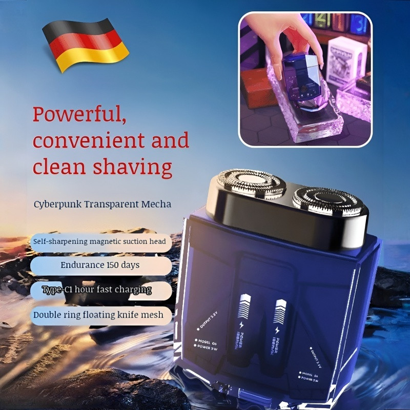 【German Quality/Clean Shaving】Twin Engine Trend Mecha Razor/Men's ...
