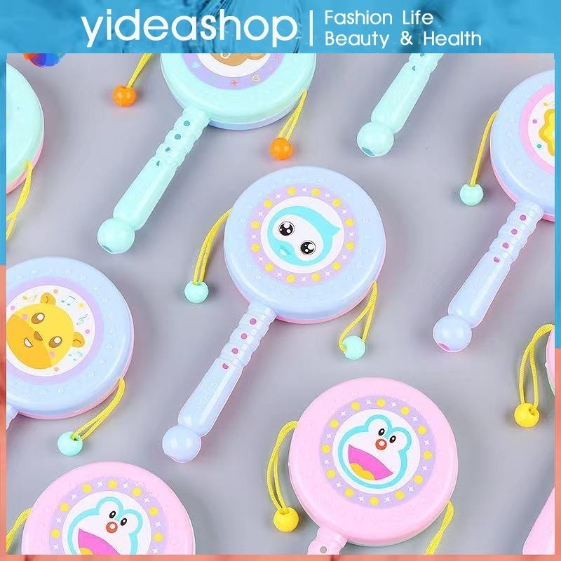 mini Rattle Drum Cartoon Animal Handheld Musical Wooden Shaker ...