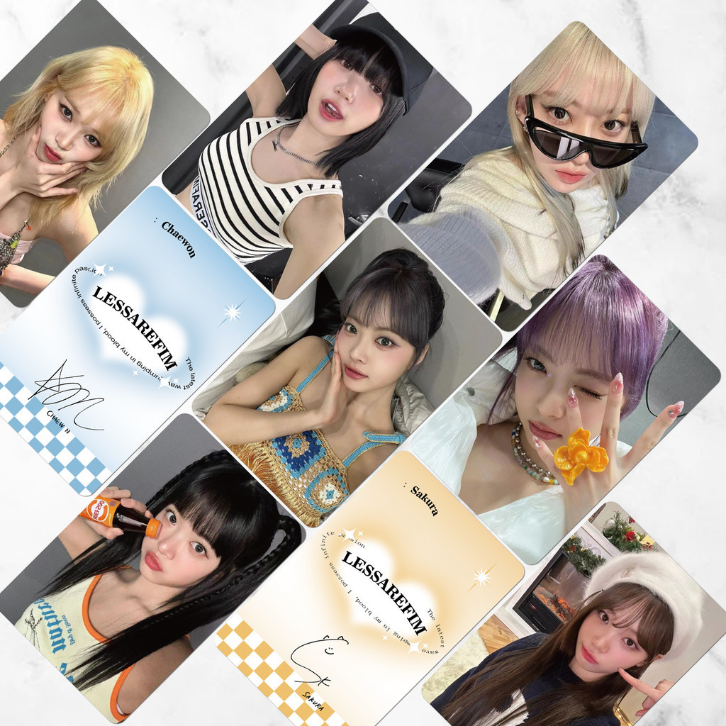 LE SSERAFIM Fotokarten Set - 60 Karten + 32 Sticker Für Kpop Fans