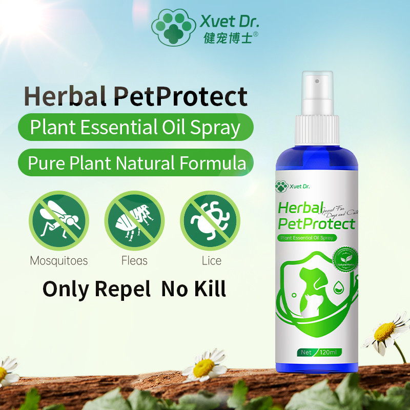 Xvet Dr Repel Flea Lice Mosquitoe Plant Essential Oil Spray for Dog and