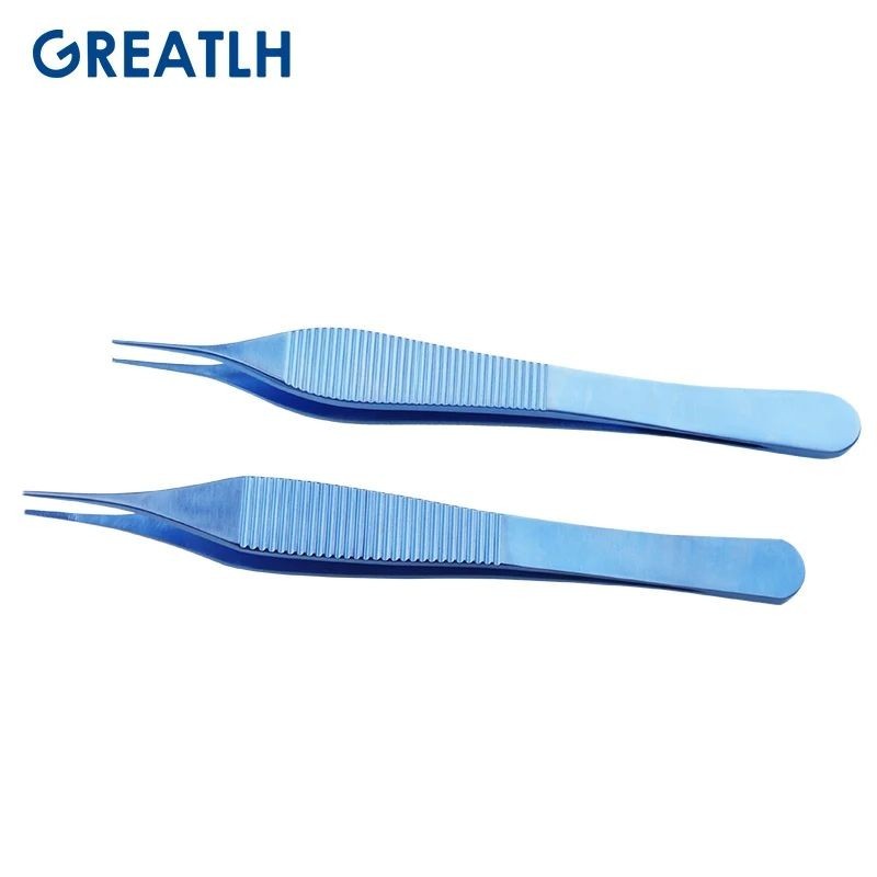 Titanium Tissue Forceps Serrated Tips/Teeth Ophthalmic Tissue Tweezers ...
