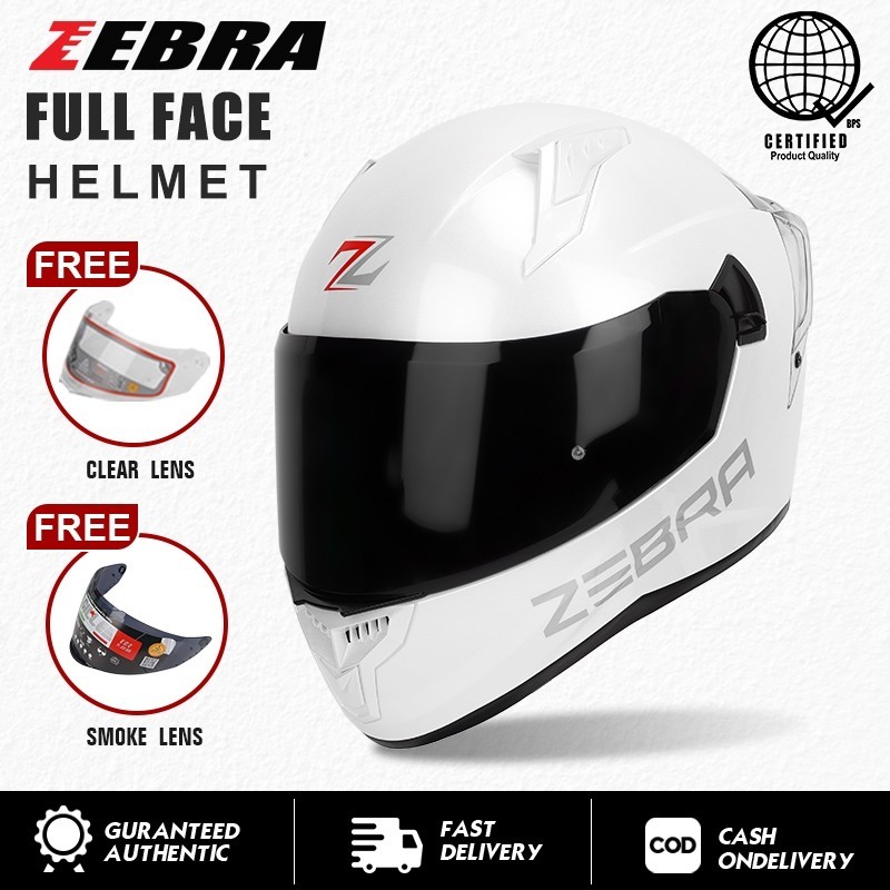 ZEBRA Motorcycle Helmet Full Face Helmet For Woman Man Dual Visor ...