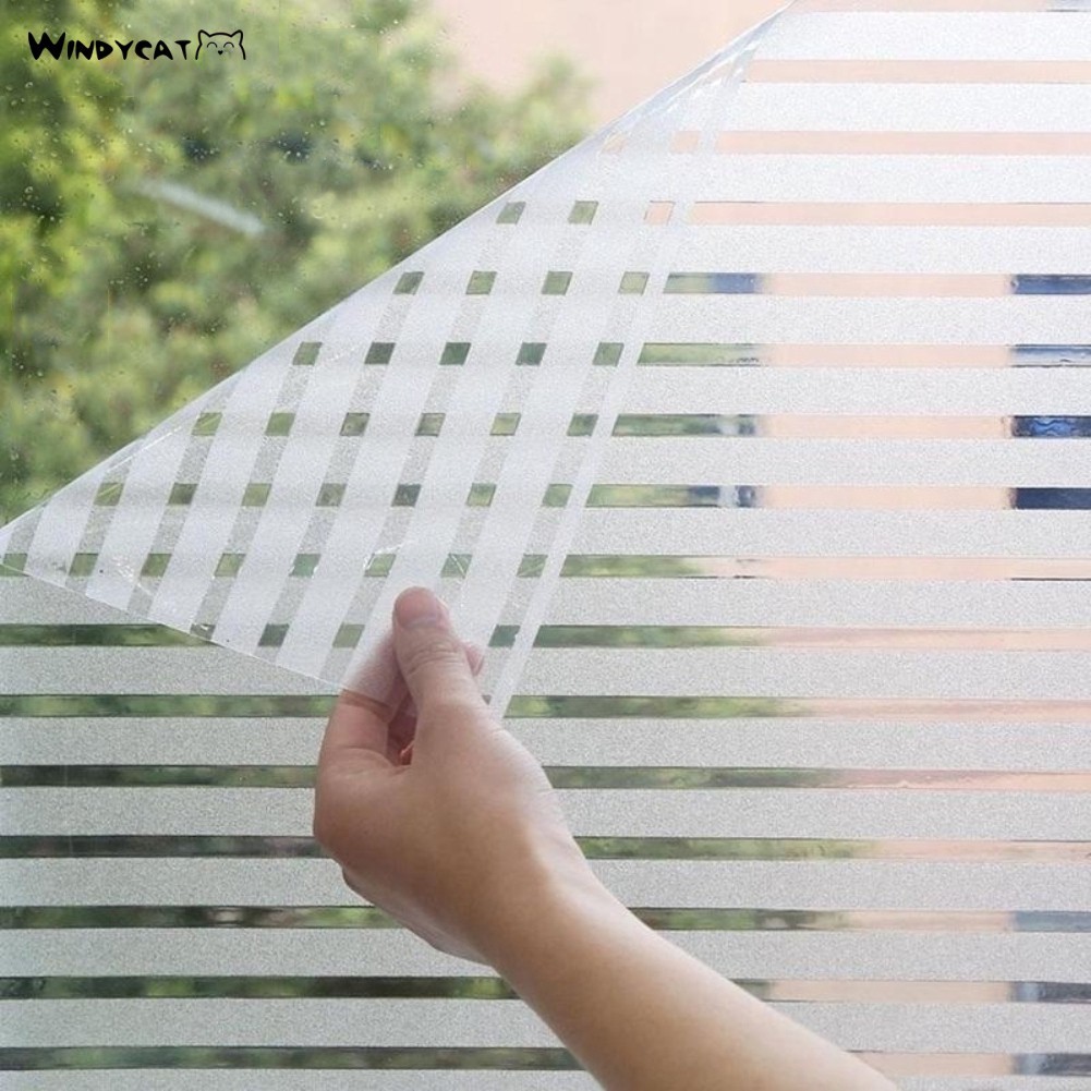 CODTransparent Matte Stripes PVC Self-Adhesive Glass Sticker Door ...