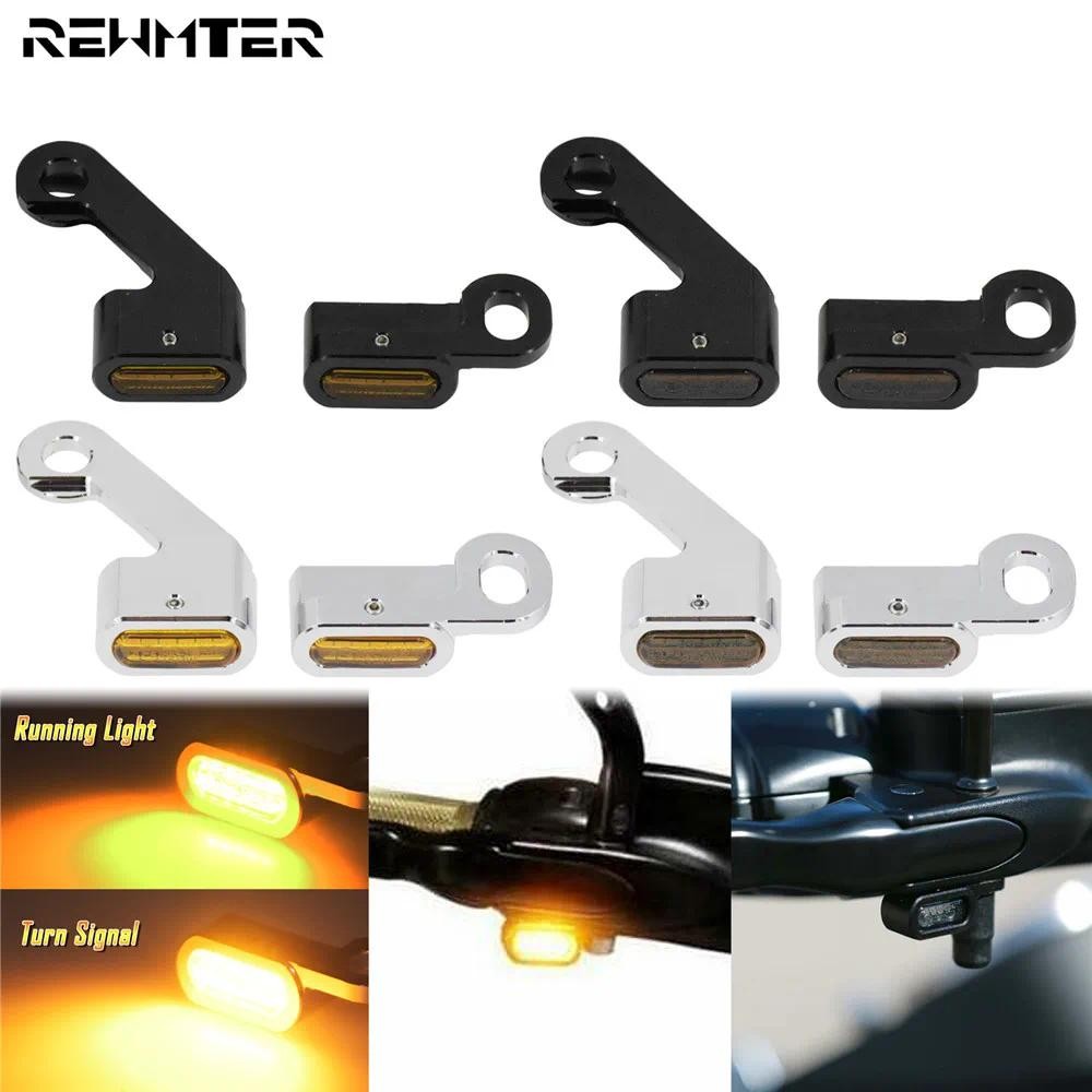 Motorcycle Mini LED Turn Signals Indicators Blinker Amber Light With E ...