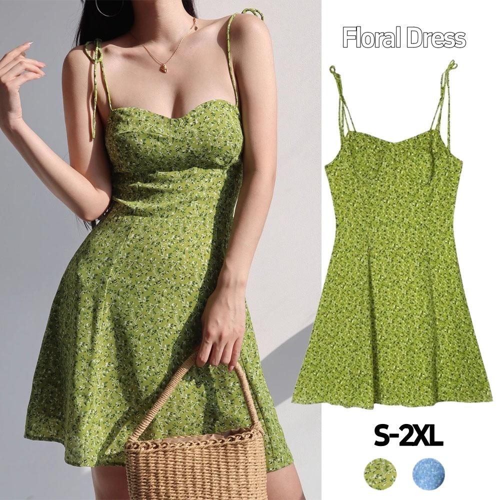 {Shipped From Manila+COD} Floral Dress for Women slip dress Spaghetti ...