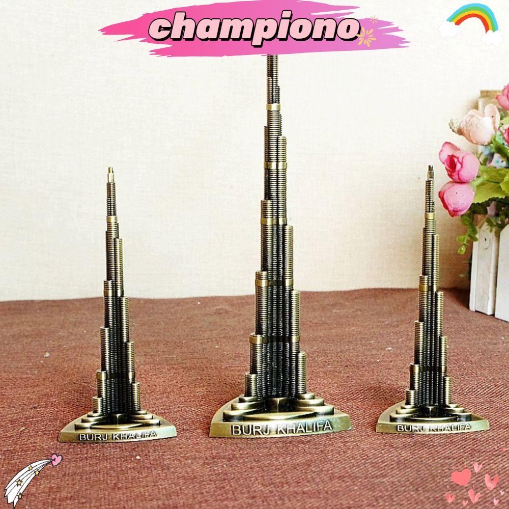 Modello Burj Khalifa Dubai In Metallo - Statuetta Bronzo 16 Cm, Decorazione O Regalo