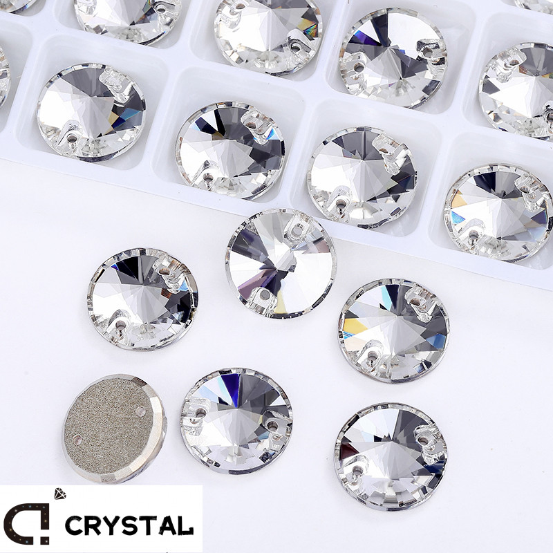 Rivoli Sew On Rhinestones Round Beads Glass Crystal AB Sewing ...