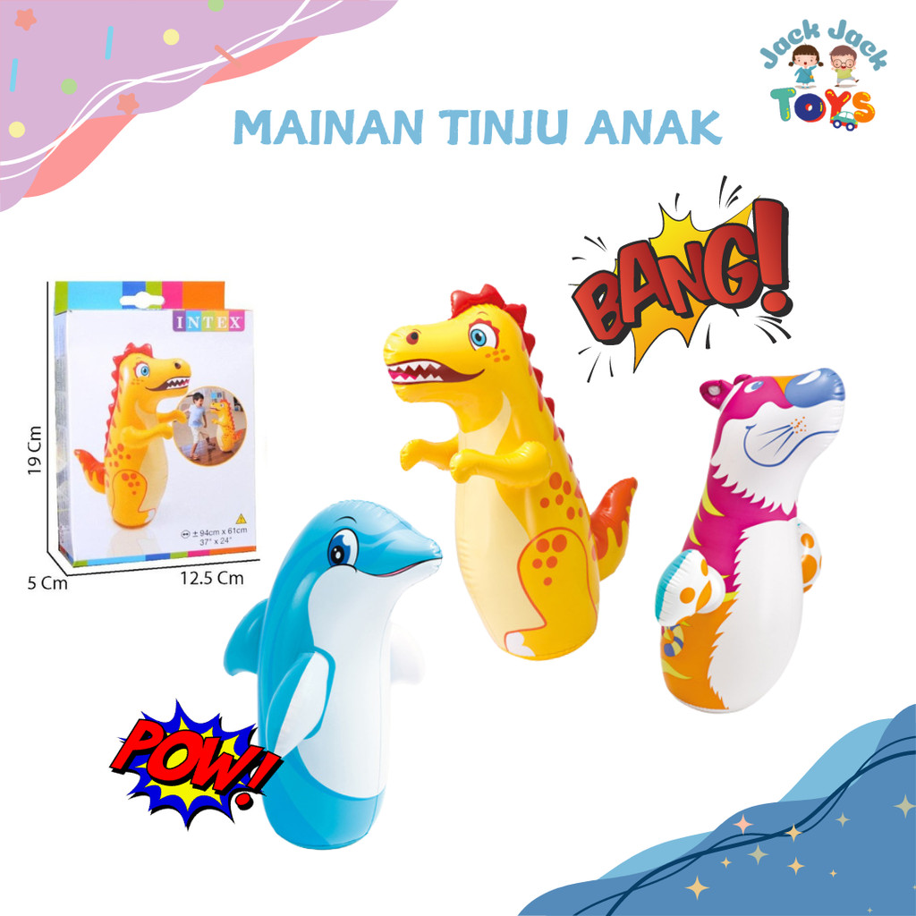 Jackjacktoys Intex Balloon Punching Toy Tiger Dolphin Dino Boxing ...