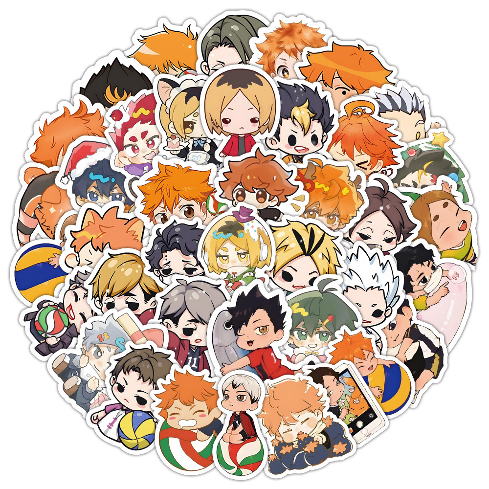 61PCS Cute Q Vision Anime Haikyuu!! Graffiti Stickers for Bicycle Hand ...