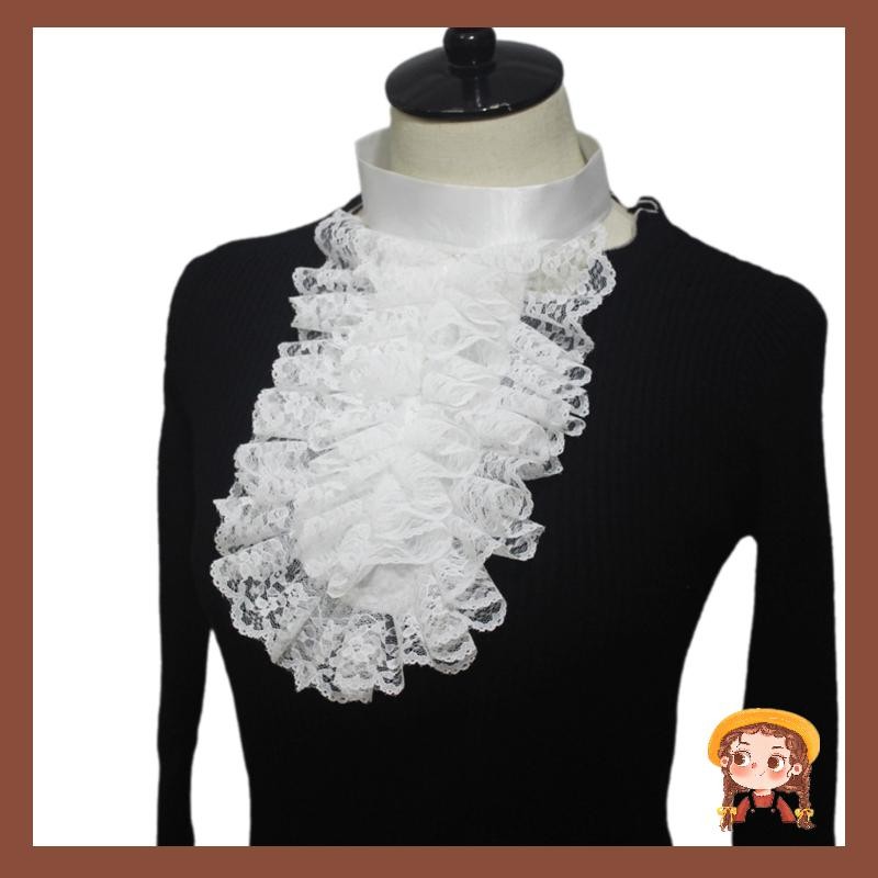 blg Detachable Jabot Collar Victorians Colonial Ruffle Lace Shirt Front ...