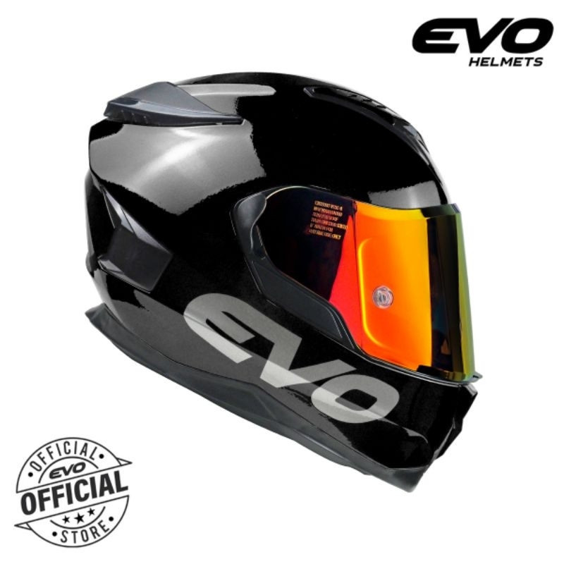 EVO AR-01 Plain Dual Visor Full Face Helmet with Free Clear Lens ...