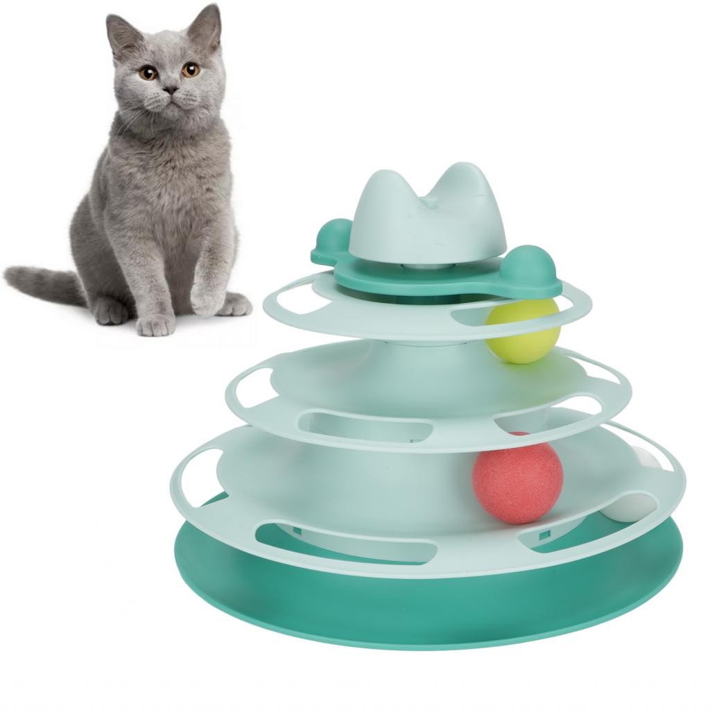 Dajrrhd Cat Tracks Toy Easy To Clean Turntable Interactive for Cats ...