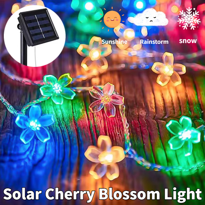 LED Cherry Blossom String Lights Outdoor Waterproof Fairy Light Garden ...