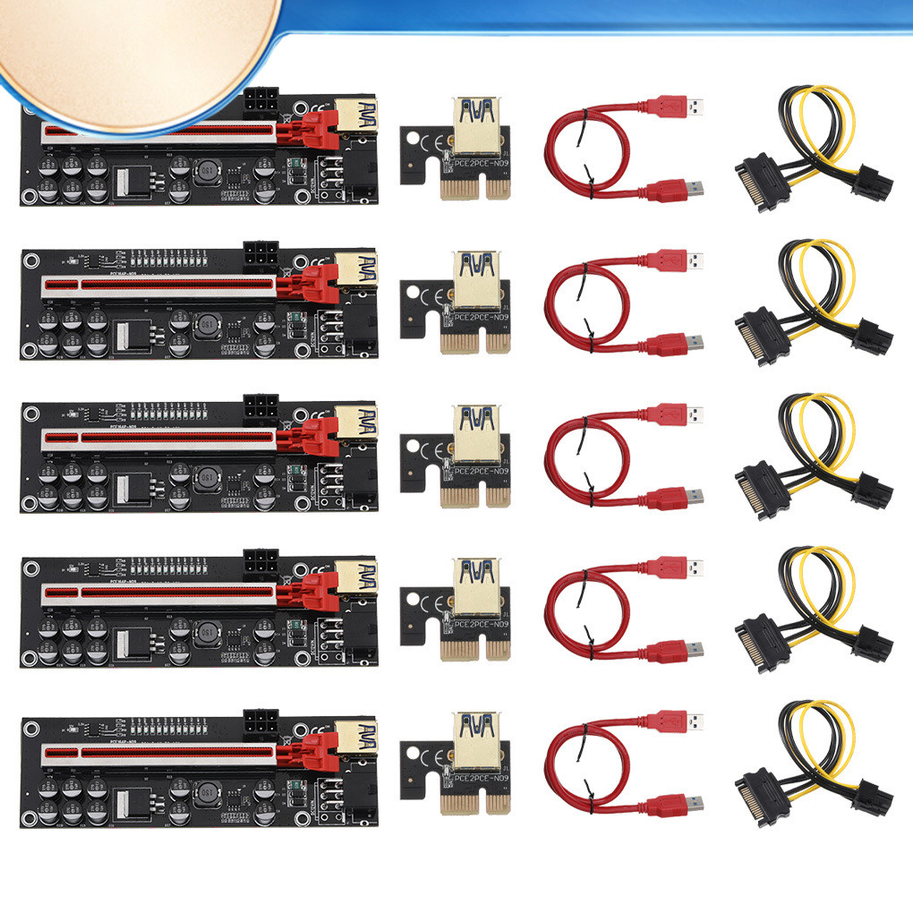 1/3 PCIE Adapter Card Converter 10 Solid Capacitors 6pin PCIExpress