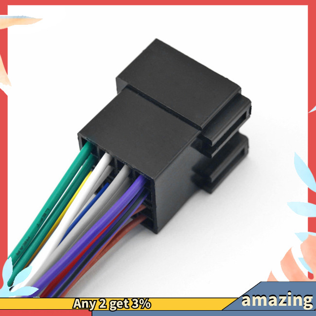 [AMA] Universal Male ISO Radio Wire Wiring Harness Adapter Connector