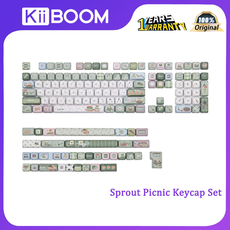 KiiBOOM Sprout Picnic Keycap Set MOA Original factory PBT mechanical ...