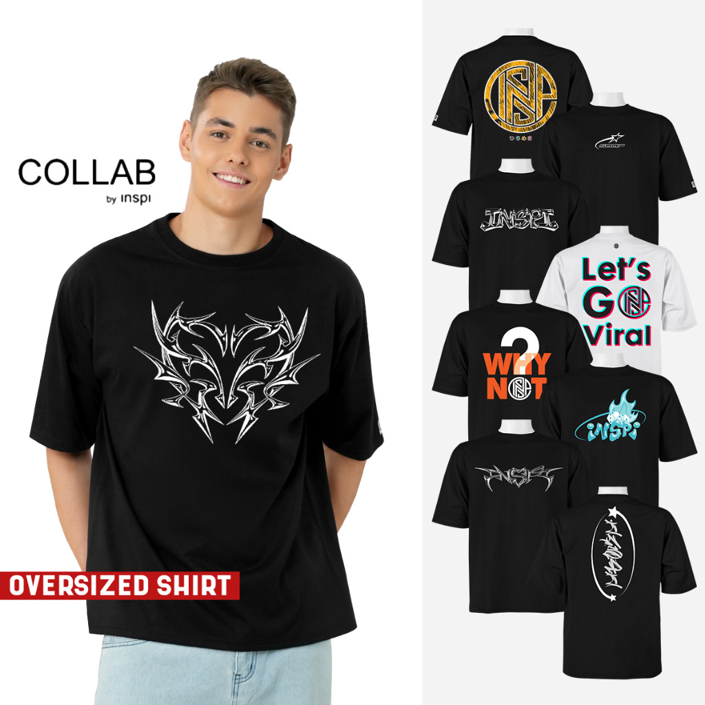 (COD) COLLAB by Inspi Y2K Oversized Tshirt For Men and Women Printed ...