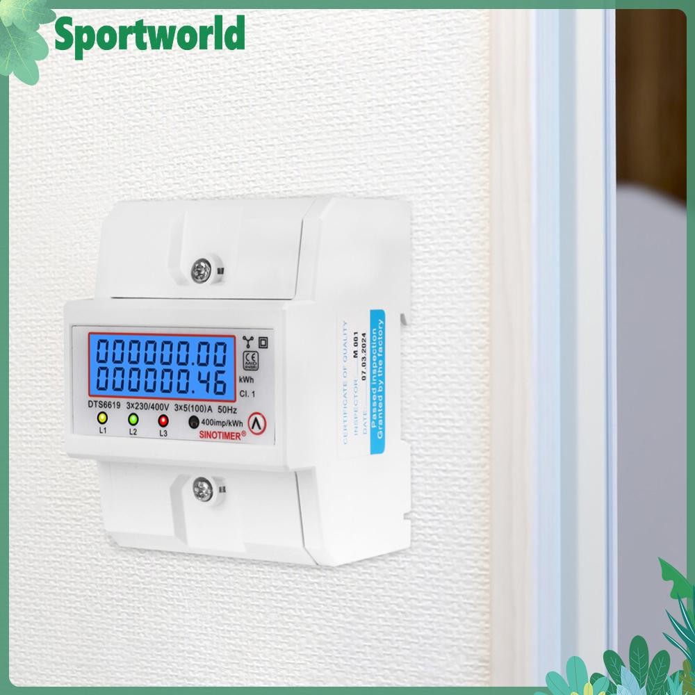 Din Rail 3 Phase 4 Wire Energy Meter AC 380V 100A 50/60Hz Power ...