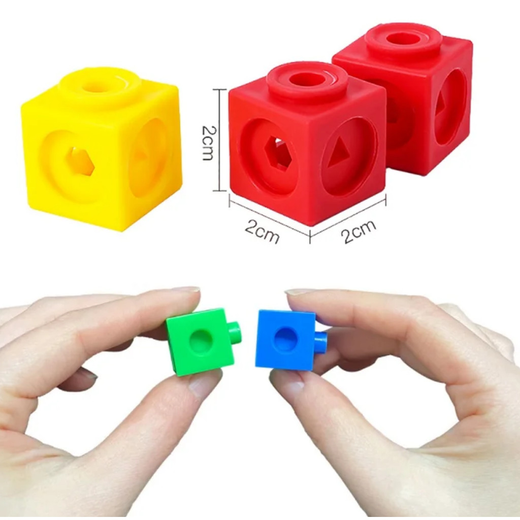 100pcs Mathematics Linking Cubes Interlocking Multilink Counting ...