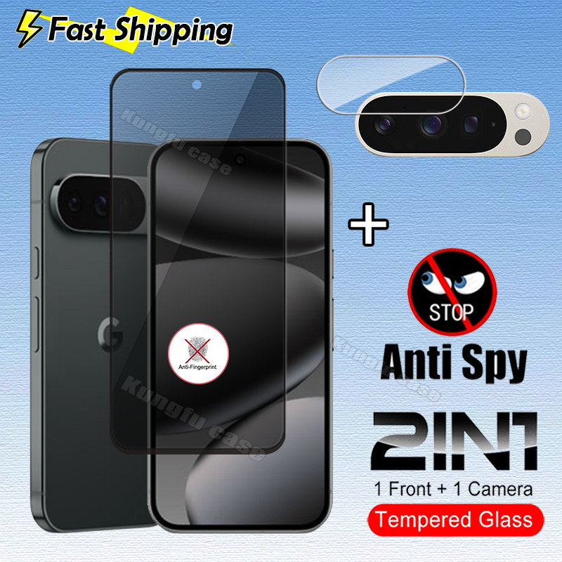 2in1 Privacy Screen Protect Glass For Google Pixel 10 9 Pro XL Pixel10 ...