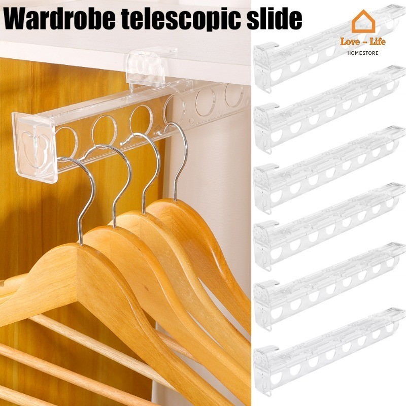 Retractable Cabinet Sliding Rack - Self Adhesive Heavy-duty Wardrobe ...