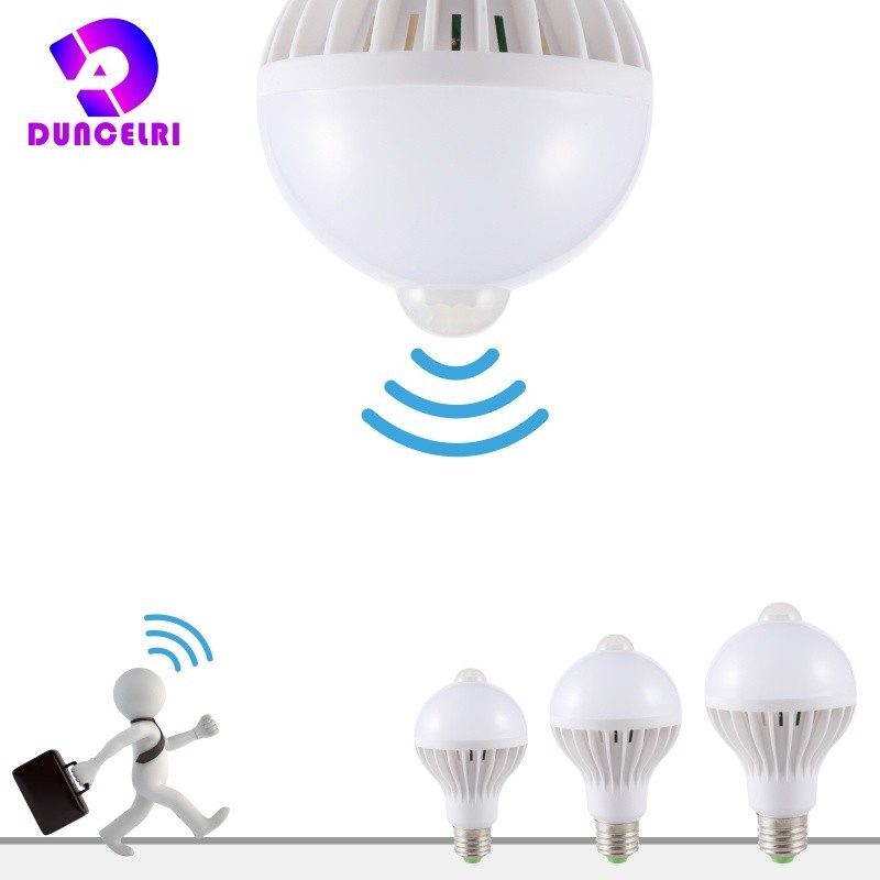 RQ5W 7W 9W E27 Led Bulb PIR Motion Sensor Light 110V 220V Auto Smart