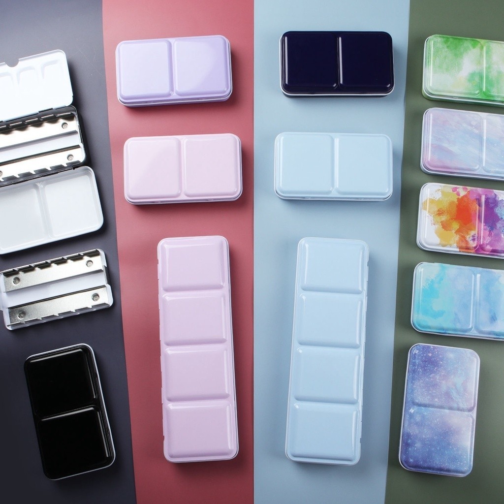 SeamiArt Folding Watercolor SubPack TriFold Iron Box Portable Palette