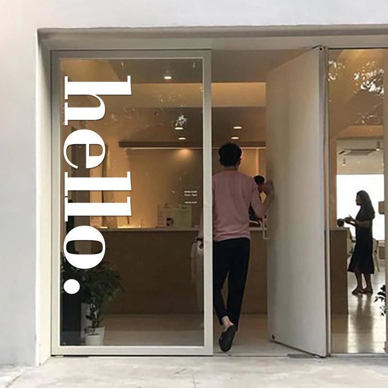 Glass Door Sticker hello Pattern Glass Window Decoration Suitable for