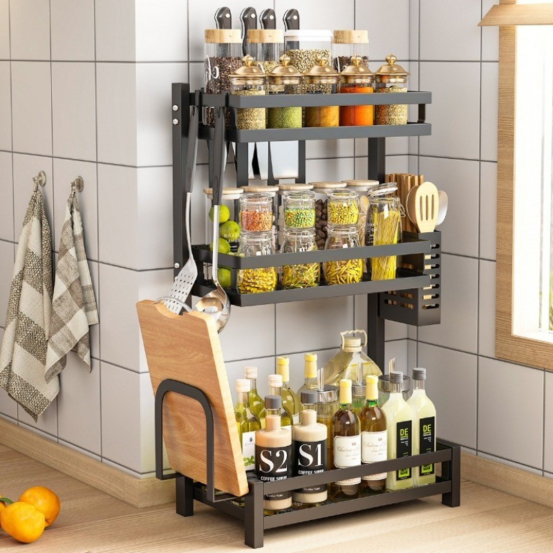 2/3 Tiers Condiments Organizer Utensils Spice Rack Kitchen Coutertop ...