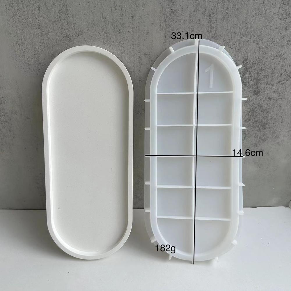 DIY Oval Flower Pot Base Mold Cement Drops Glue Plaster Oval Tray