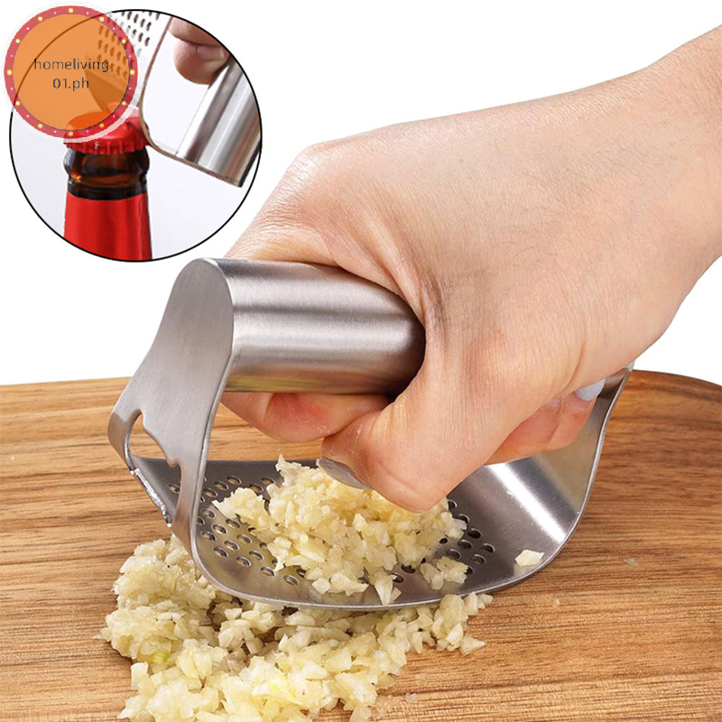 homeliving01 Stainless Steel Garlic Press Squeezer Manual Garlic Ginger