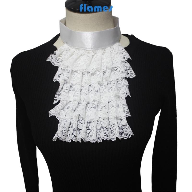 Jabot Victorian Blessume - Gola Renda Steampunk Colonial Preto