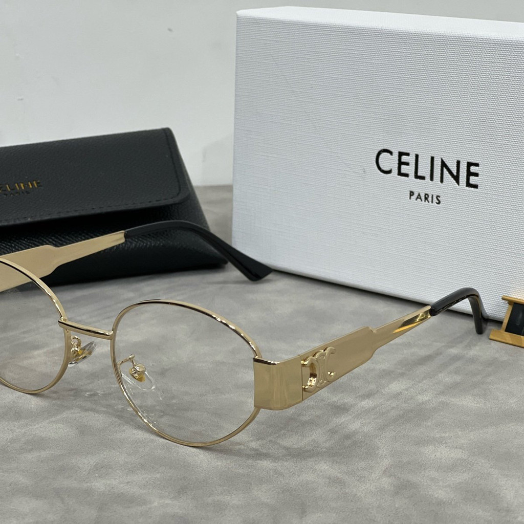 Celine2000 Sunglasses Oval Unique Metal Frame Female Outdoor Trendy