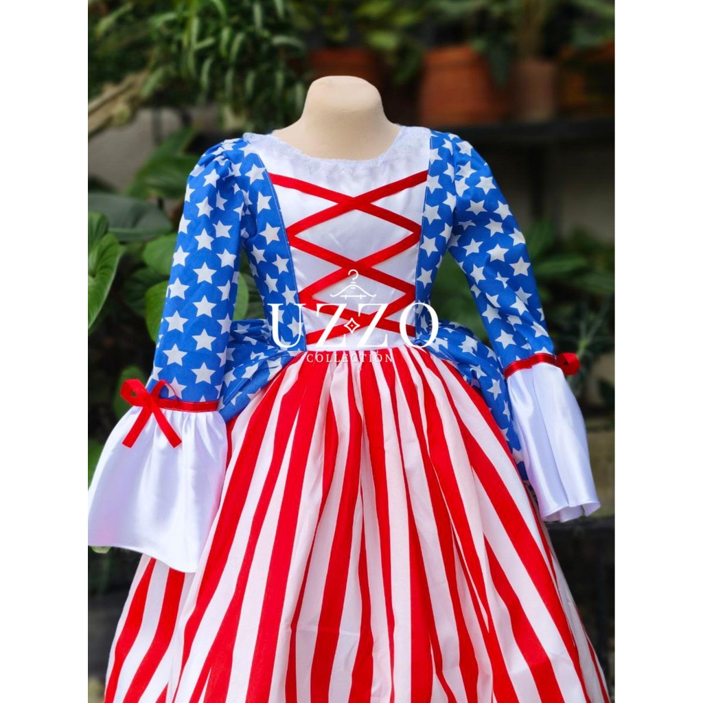 UZZO USA America United Nations National Costume Attire Ball Gown with ...