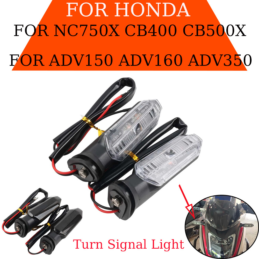 Clignotants LED Pour Moto CB500X, CB500F, CBR600RR, NC700, Etc. - 2 Paires, Transparents, 12V - 9