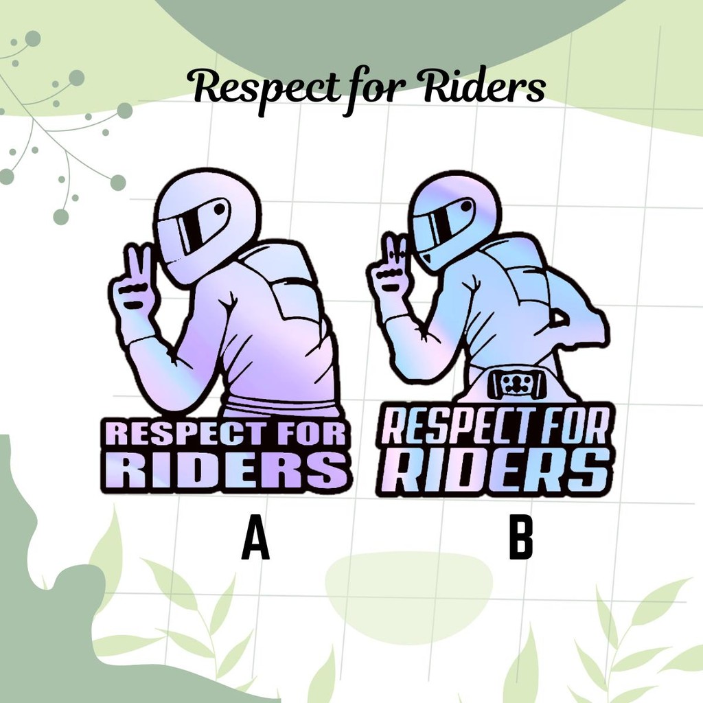 Respect for Riders Waterproof Stickers for Motorcycle, Machine cut ...