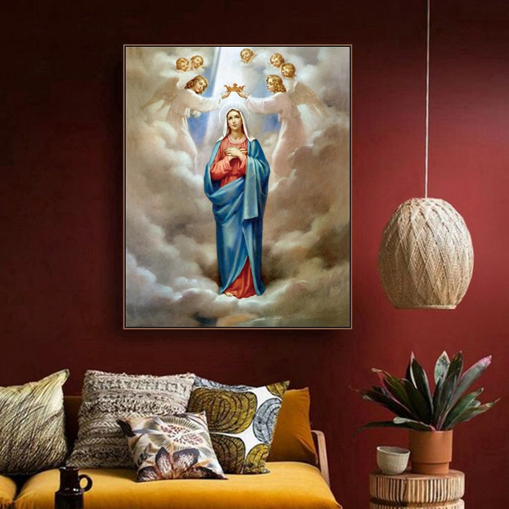 Catholic Church Virgin Mary Lineage Christian Canvas Painting Art Home ...