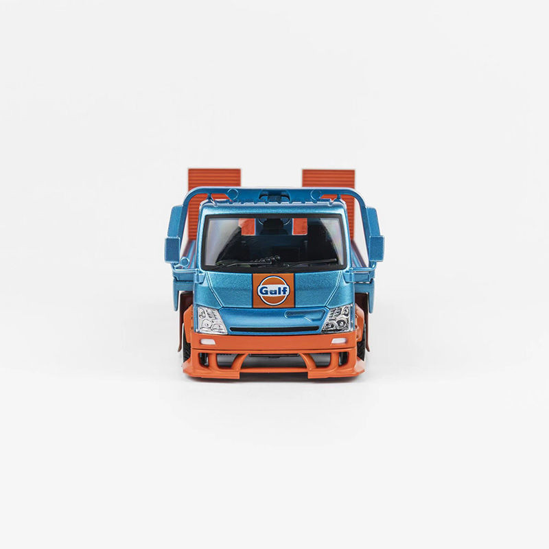 Micro Turbo 164 GULF Full Floor Flat Trailer Alloy Car Model