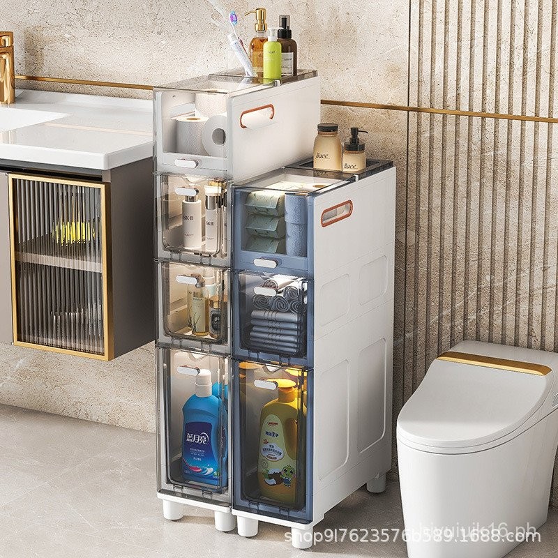 18CM Bathroom Gap Storage Rack Floor-Standing Waterproof Bathroom ...