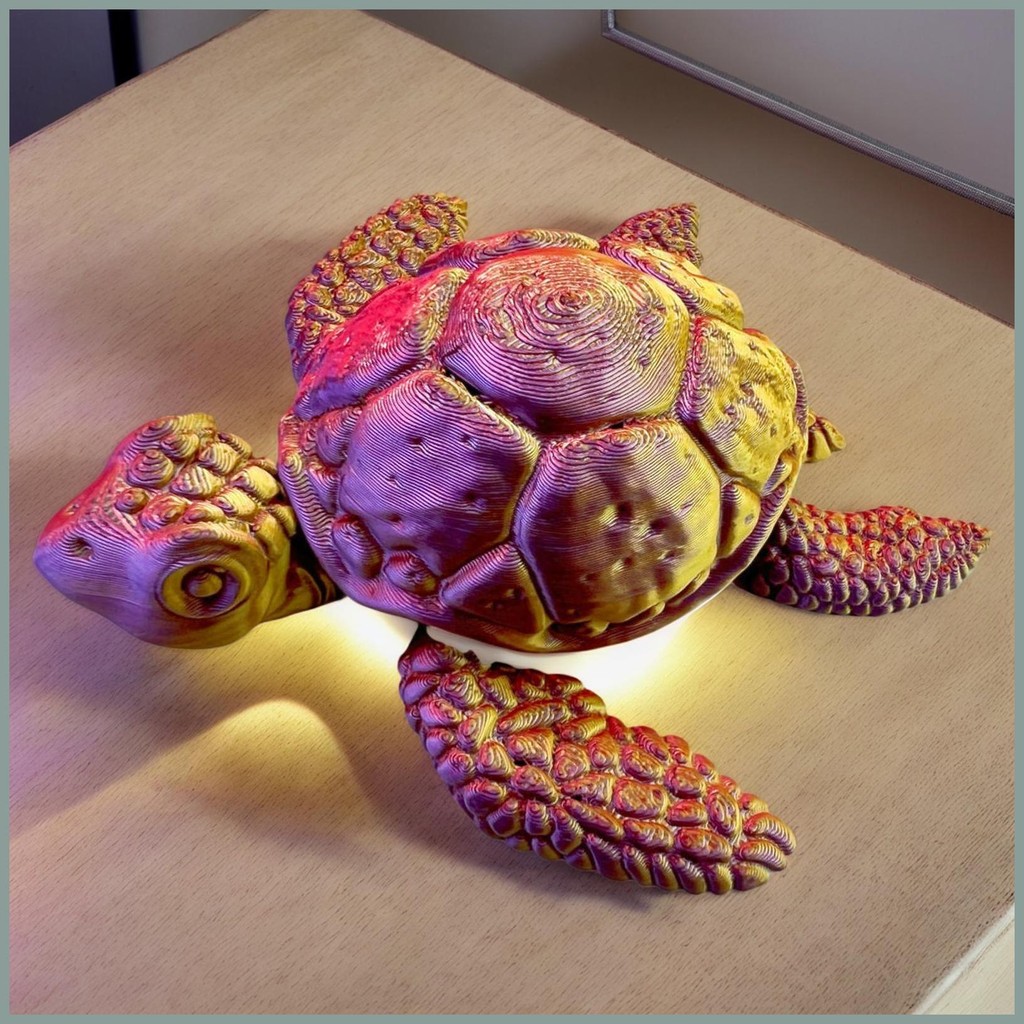 Turtle Sculpture Realistic 3D Printed Articulated Turtle Fidget ...