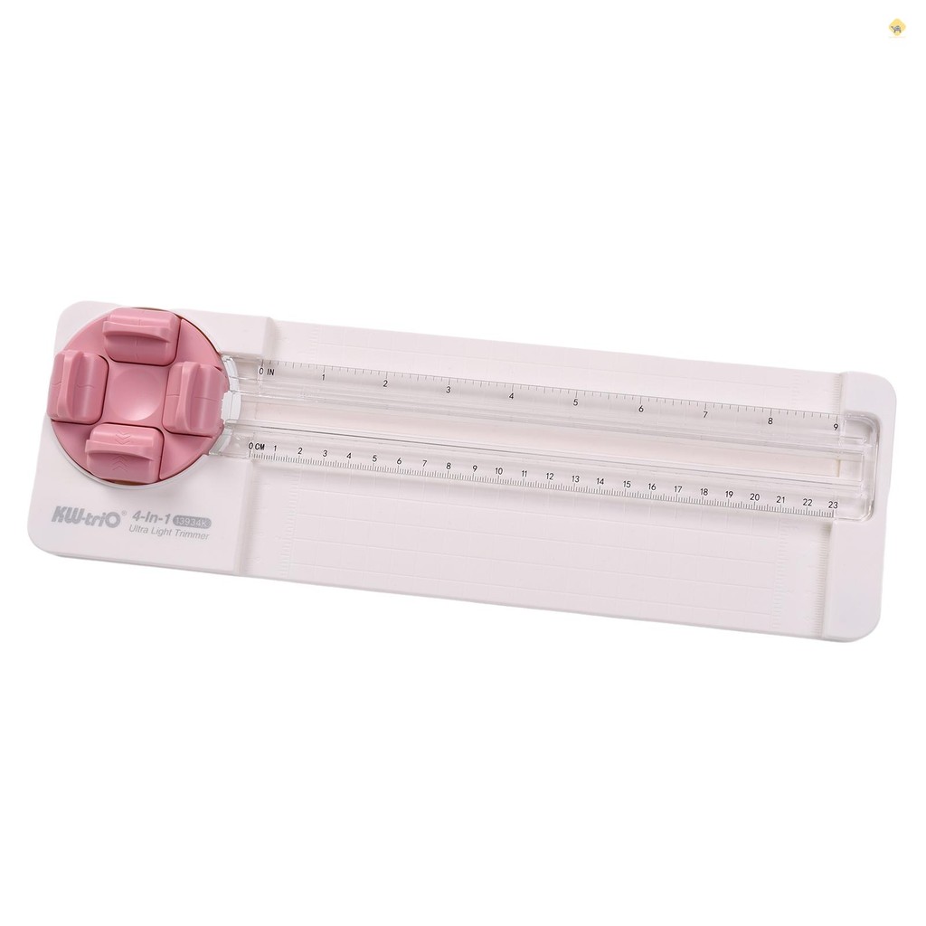KW-Trio Paper Trimmer 4-in-1 Rotary Cutter 23cm Length with Straight ...