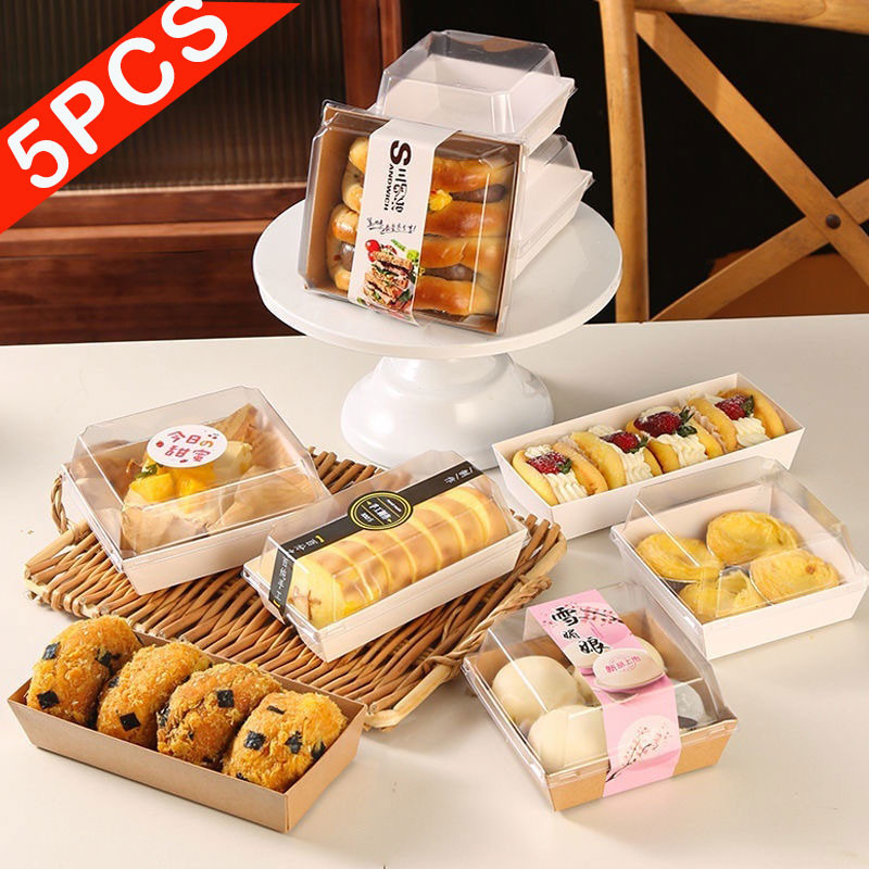 5pcs Sandwich Box sandwich container dessert container kraft box pastry ...