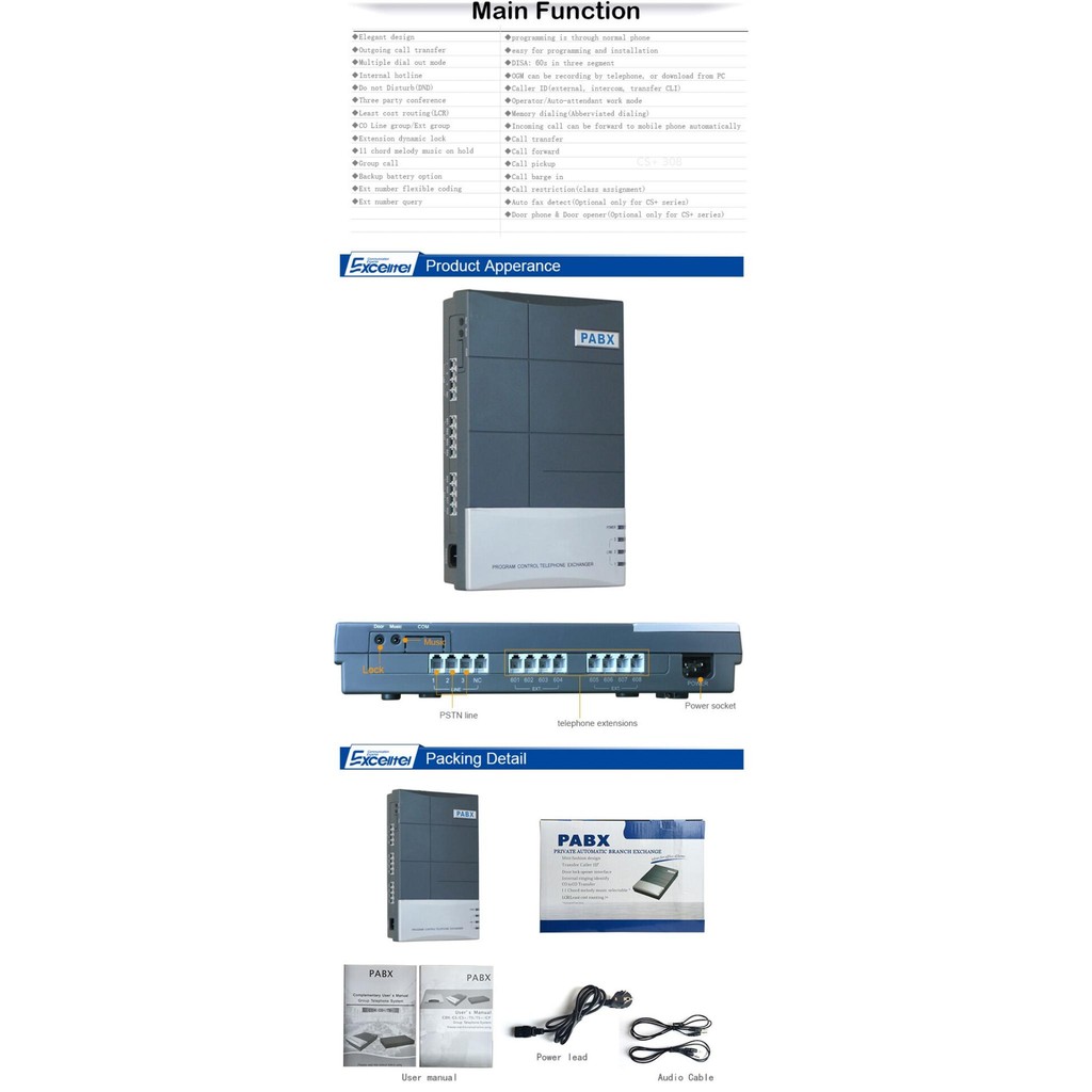 Mini Telephone PABX PBX System with factory price CS416 | Shopee ...